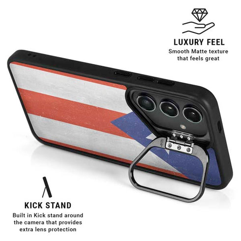 Puerto Rico Flag Distressed Galaxy S24 FE Kickstand Case
